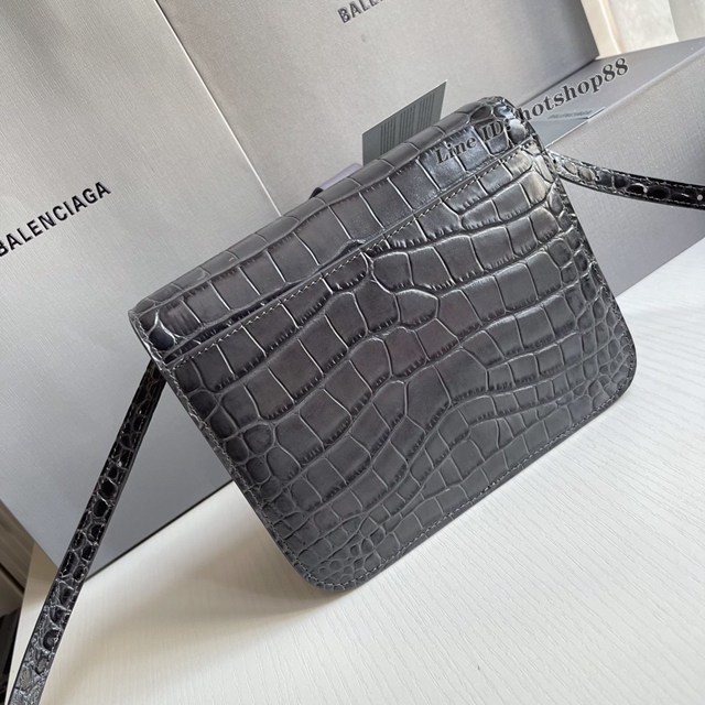 Balenciaga專櫃爆款單肩斜挎女士小包 巴黎世家鱷魚紋小方包 fyj1598